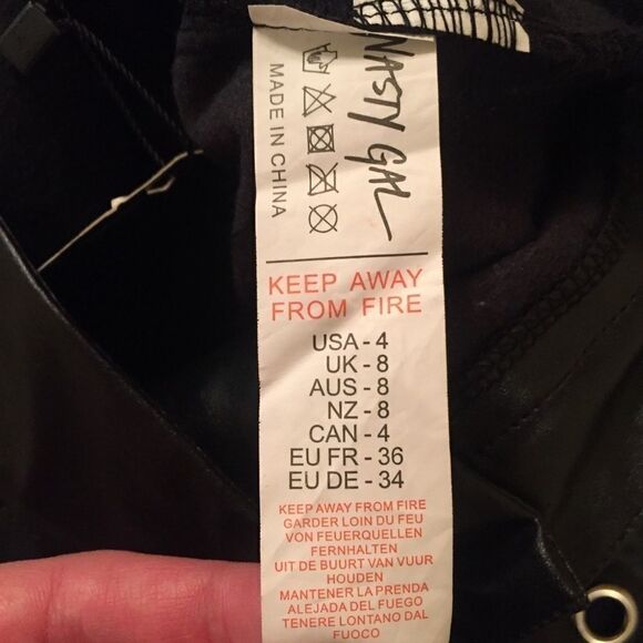 Nasty Gal Black Leather Vegan Pants - Picture 7 of 8